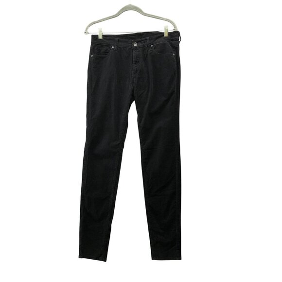 Uniqlo Corduroy Skinny Pants Womens 27x33 Black Low Rise Stretch Jeans - Picture 1 of 9